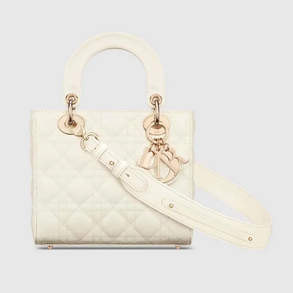 Dior Small Lady Dior My ABCDior Bag Latte Cannage Lambskin for Women