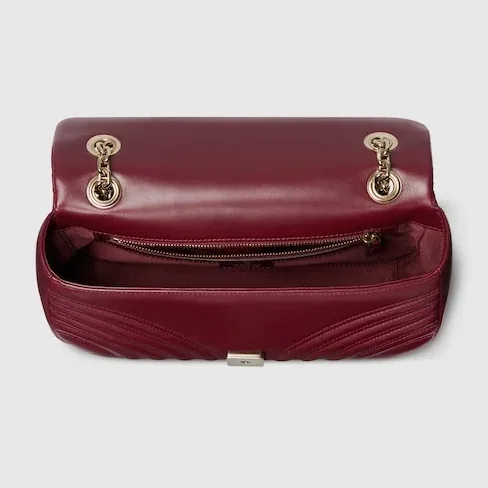 Gucci Marmont Medium Shoulder Bag / Rosso Ancora Red Light Gold Hardware