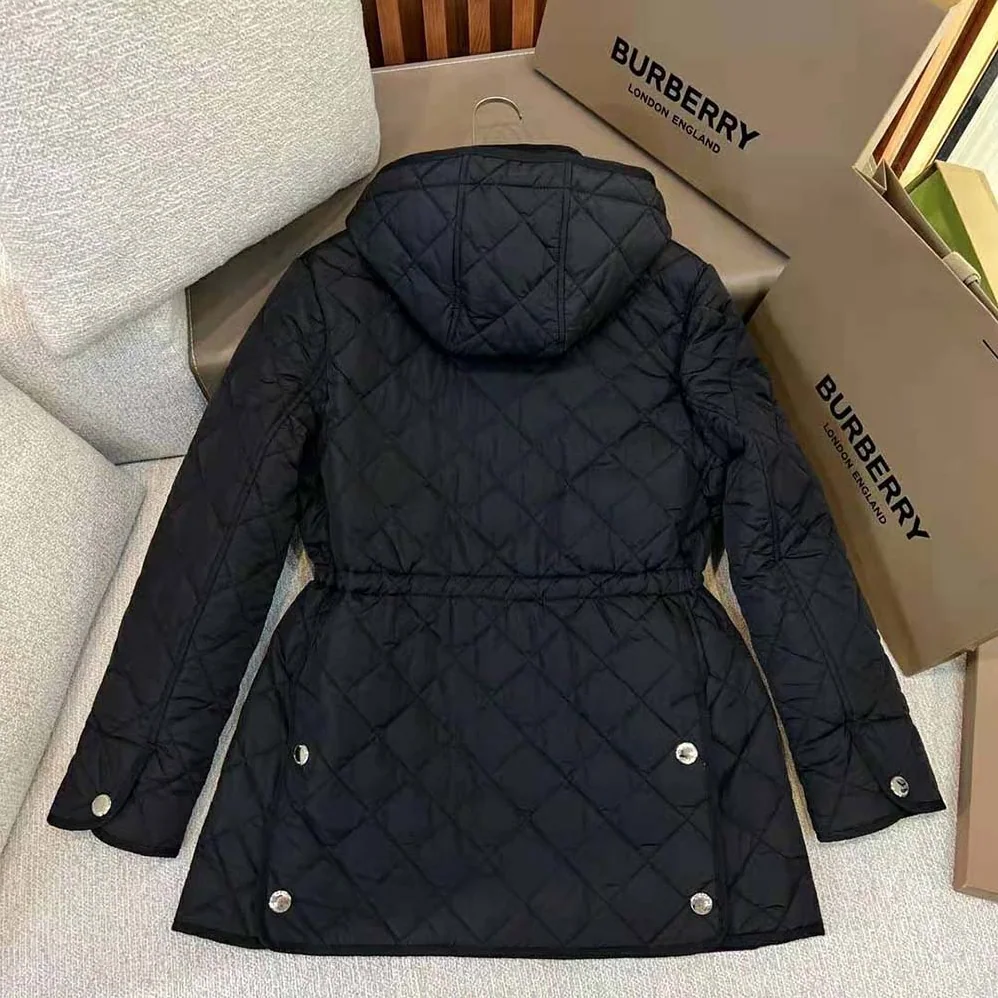 Burberry Diamond Quilted Nylon Jacket for Women in Black