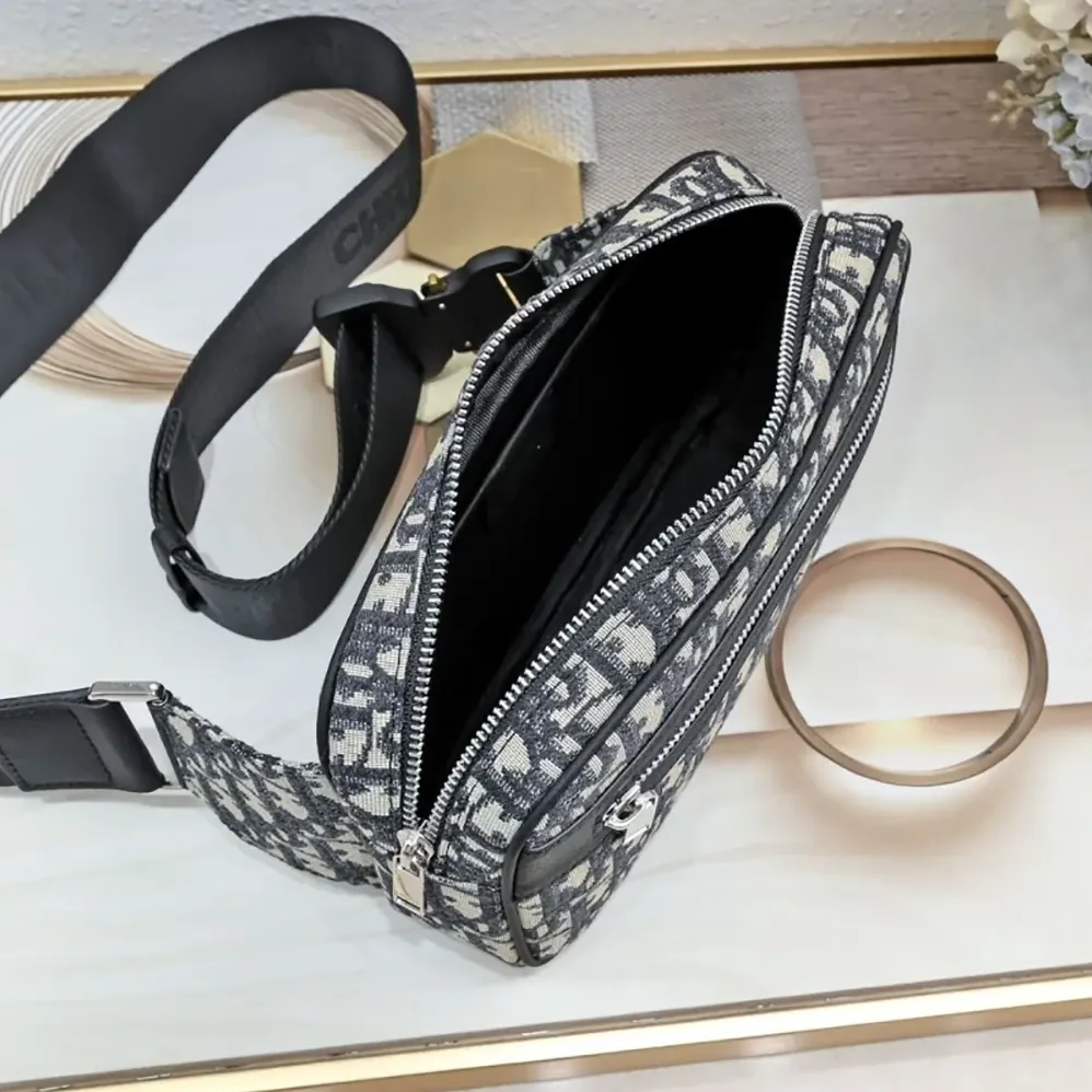 Dior Safari Belt Bag Beige and Black Dior Oblique Jacquard for Men