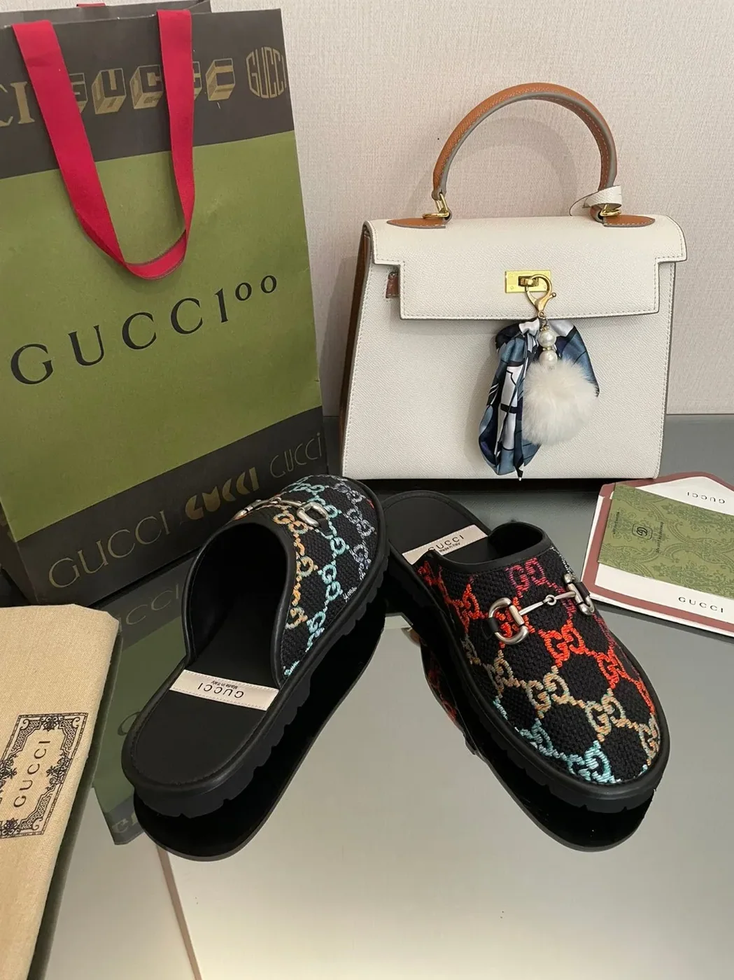 Gucci GG Slipper With Horsebit Black GG Shoes for Men