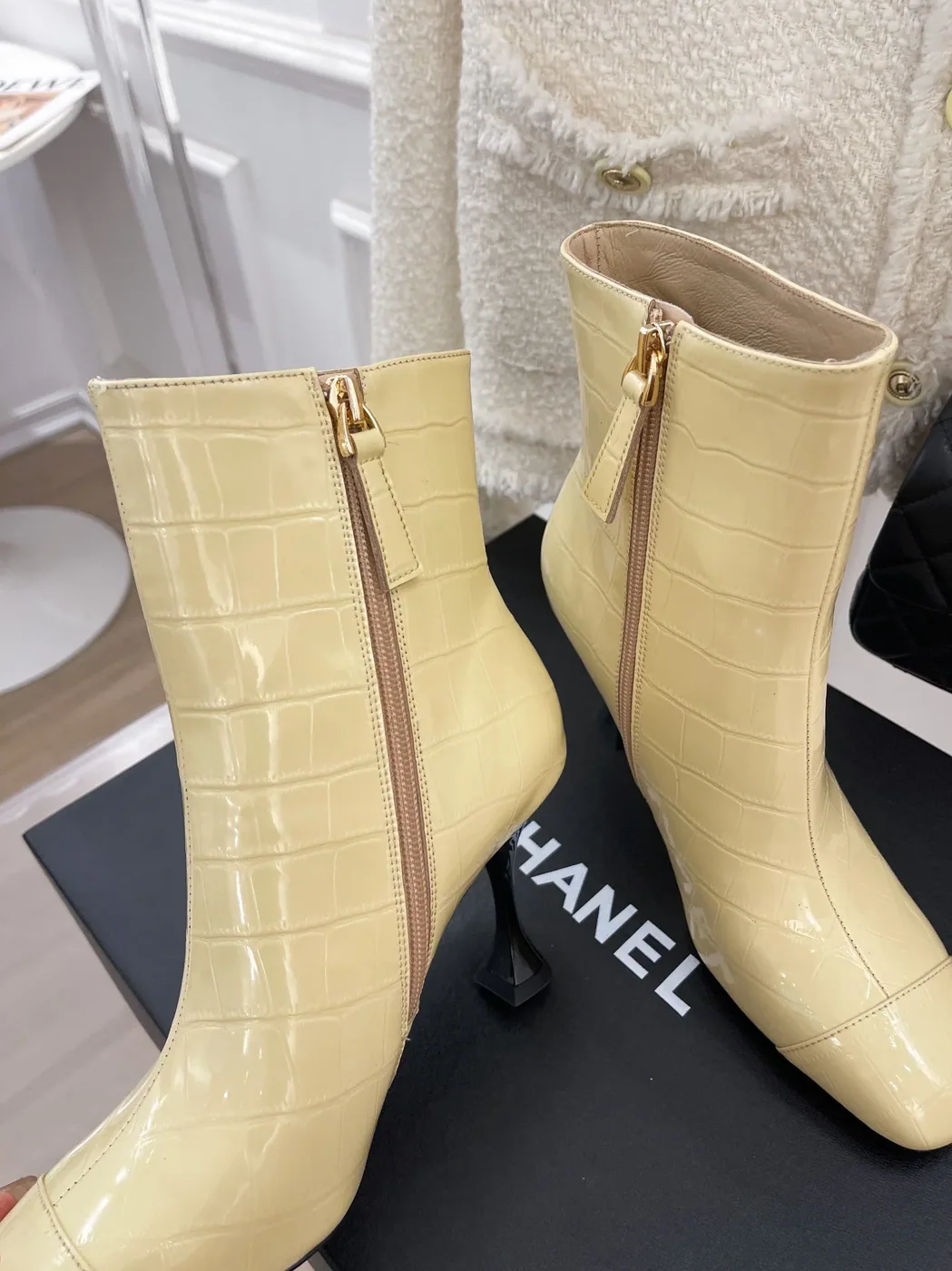Chanel Short Boots Beige for Women Chanel Short Boots Beige for Women