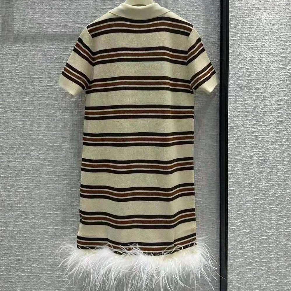 Miu Miu Silk and Cotton Polo Dress with Logo Patch for Women Miu Miu Silk and Cotton Polo Dress with Logo Patch for Women