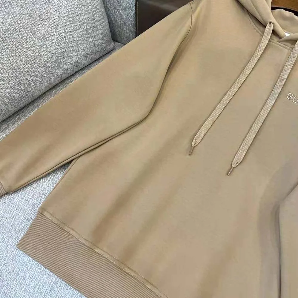 Burberry Check EKD Cotton Hoodie for Men in Beige