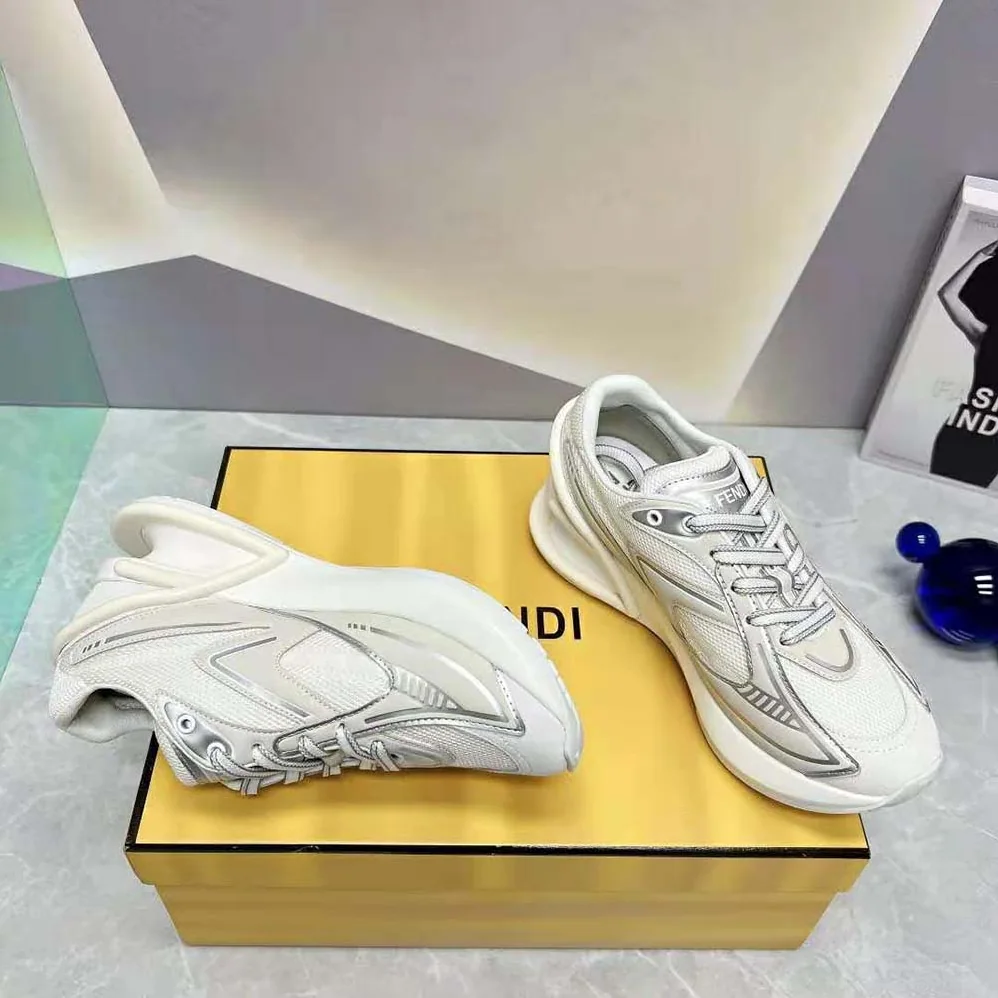 Fendi First 1 White Fabric Running Shoes for Women