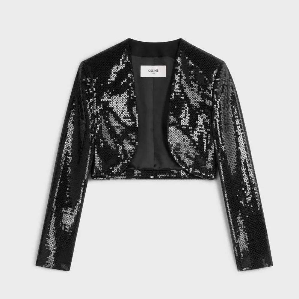Celine Embroidered Bolero in Wool Gabardine for Women