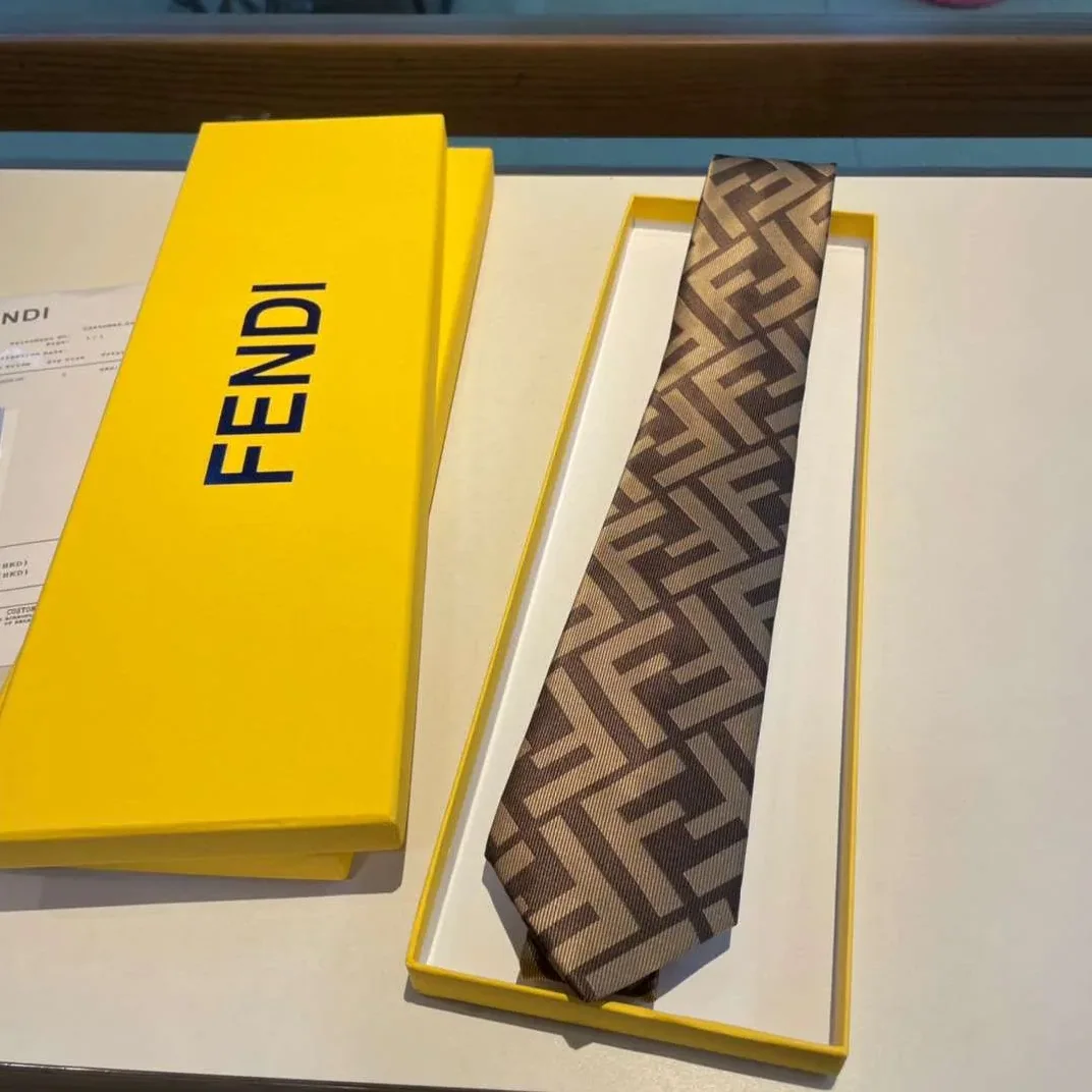 Fendi Tie Silk Necktie Brown FXC023A003F13D6