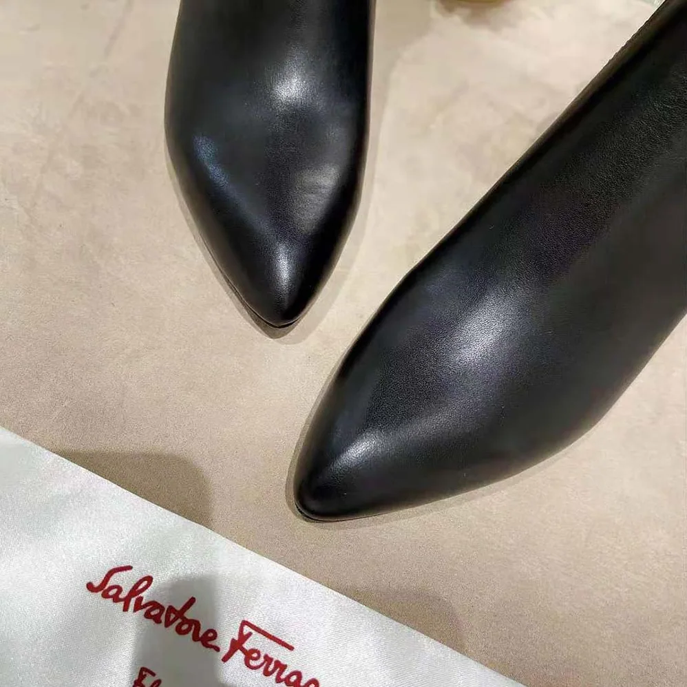 Salvatore Ferragamo Chelsea Boot in 55mm Heel for Women in Black Salvatore Ferragamo Chelsea Boot in 55mm Heel for Women in Black