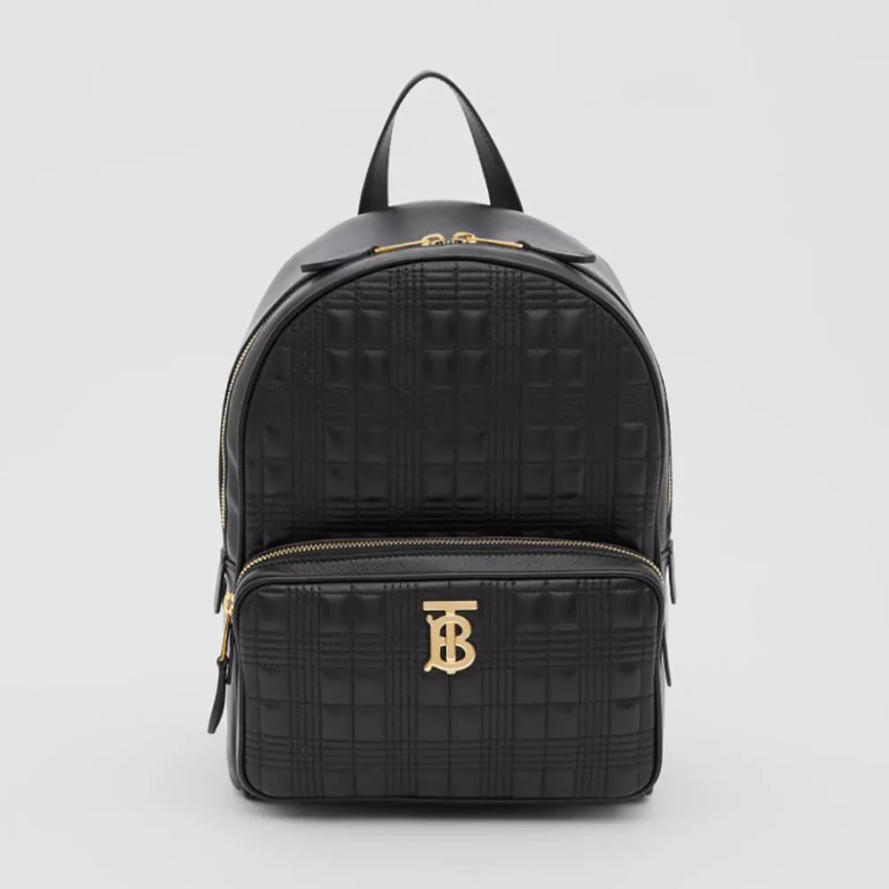 Burberry Quilted Check Lambskin Backpack for Women in Black