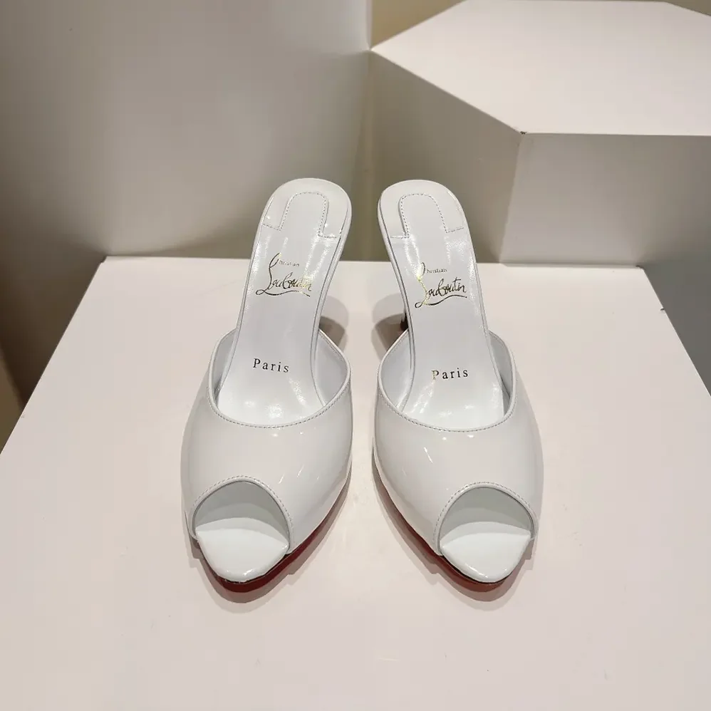 Christian Louboutin Me Dolly 100 mm Mules Patent Calf for Women in White