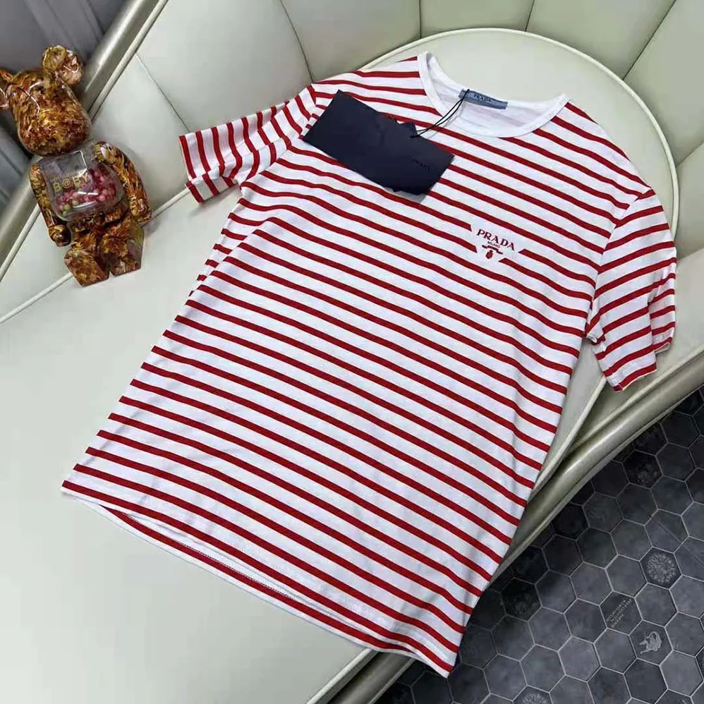 Prada Printed Interlock T-shirt for Women in Red