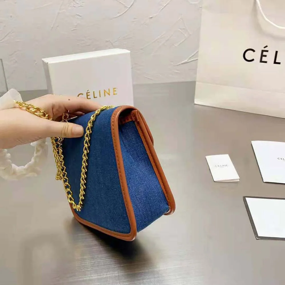 Celine Clutch Sulky in Denim and Calfskin for Women