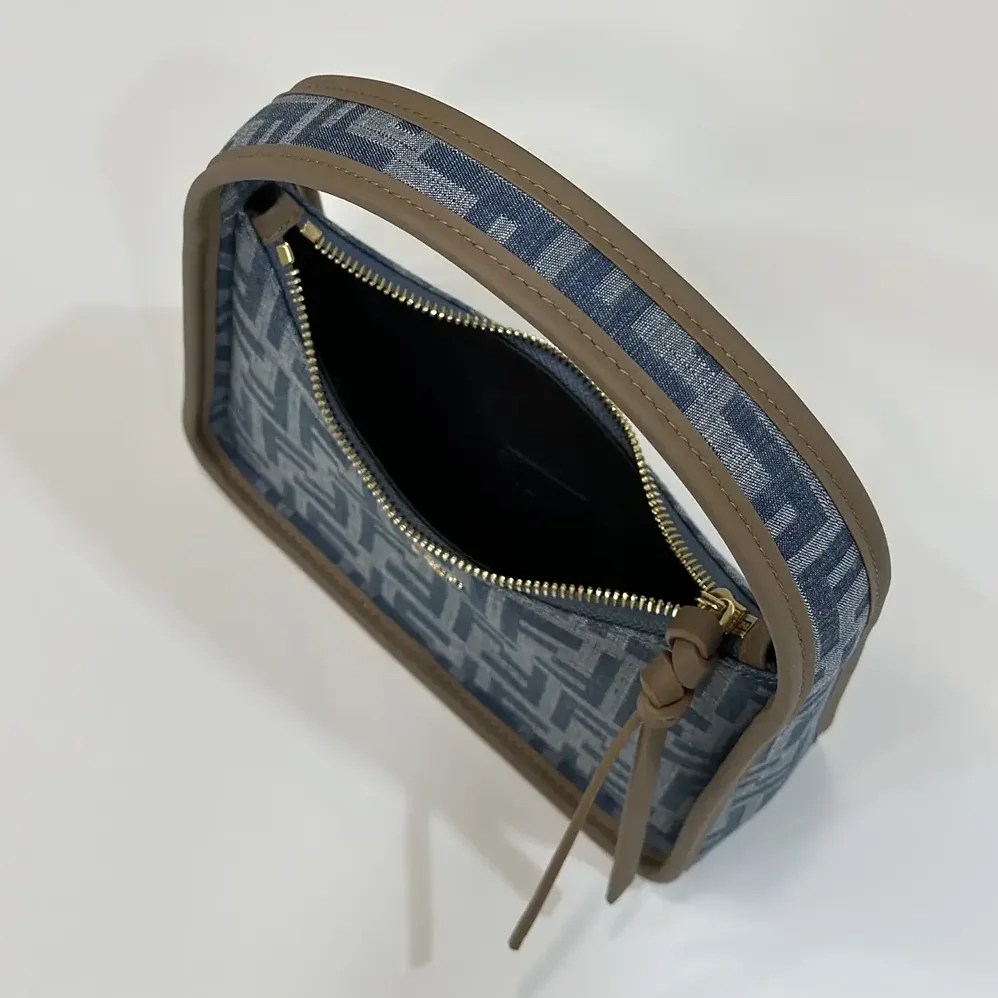Fendi Mini Fendessence Light Blue FF Denim Fabric Mini Bag for Women