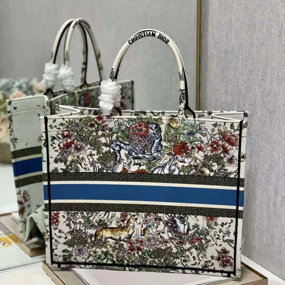 Dior Large Dior Book Tote Latte Multicolor D for Women in Constellation Embroidery Dior Large Dior Book Tote Latte Multicolor D for Women in Constellation Embroidery