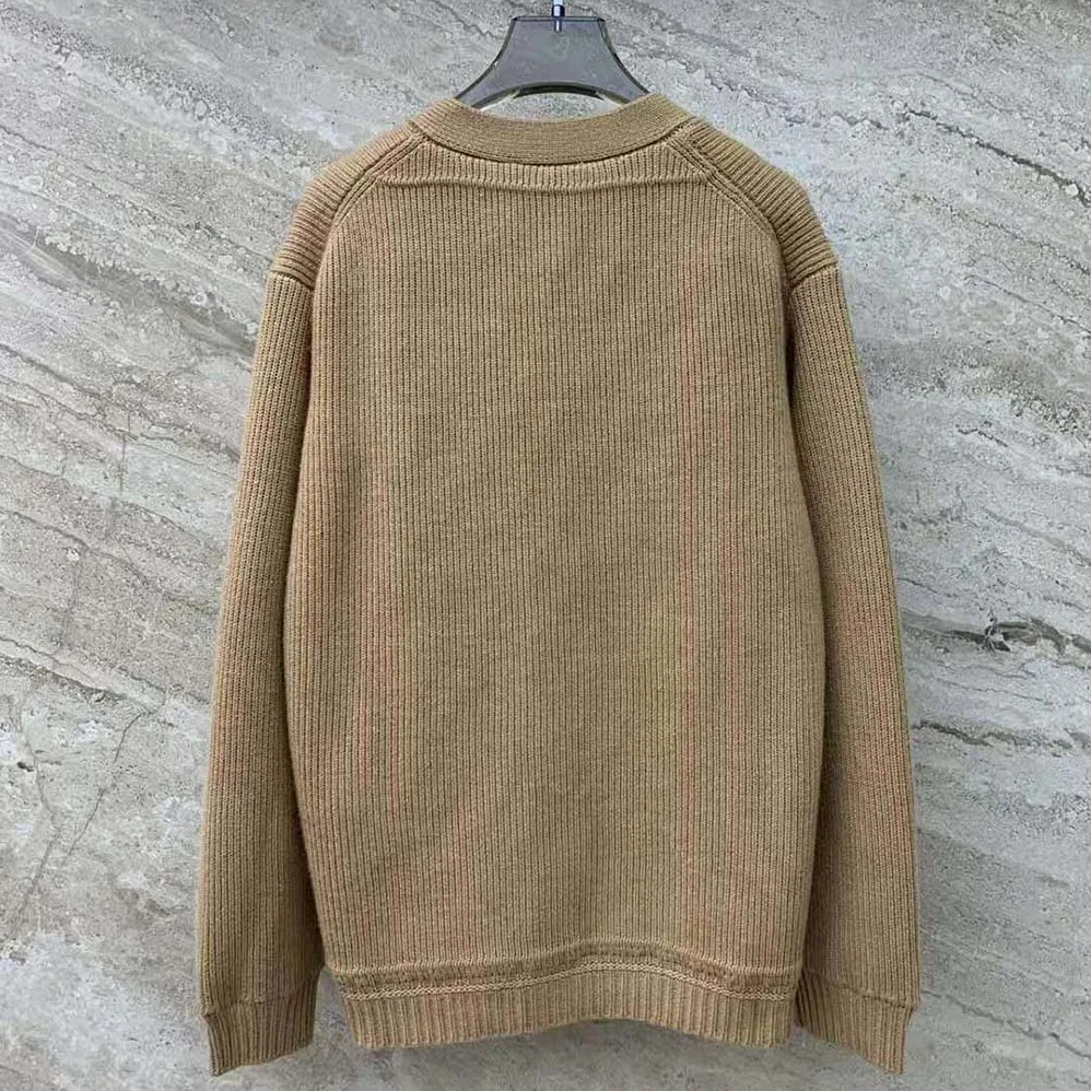 Miu Miu Wool and Nylon Knit Cardigan for Women in Beige Miu Miu Wool and Nylon Knit Cardigan for Women in Beige