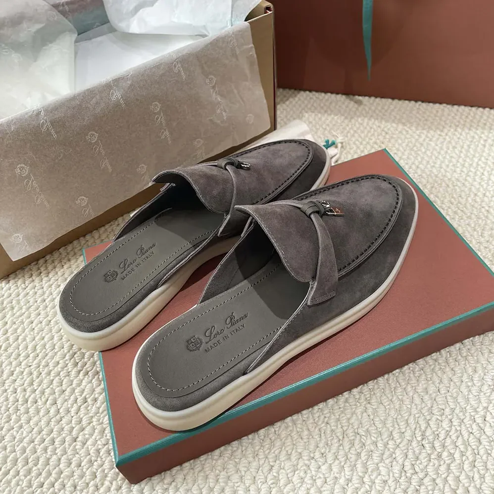 Loro Piana Babouche Charms Walk Loafers for Unisex in Gray