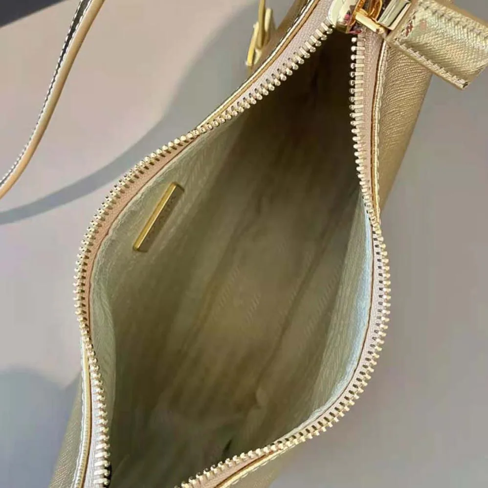 Prada Saffiano Leather Mini Bag for Women in Gold Prada Saffiano Leather Mini Bag for Women in Gold