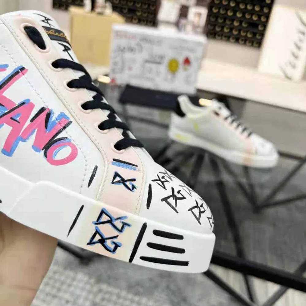 Dolce Gabbana D&G Limited Edition Portofino Sneakers for Unisex in Pink Dolce Gabbana D&G Limited Edition Portofino Sneakers for Unisex in Pink