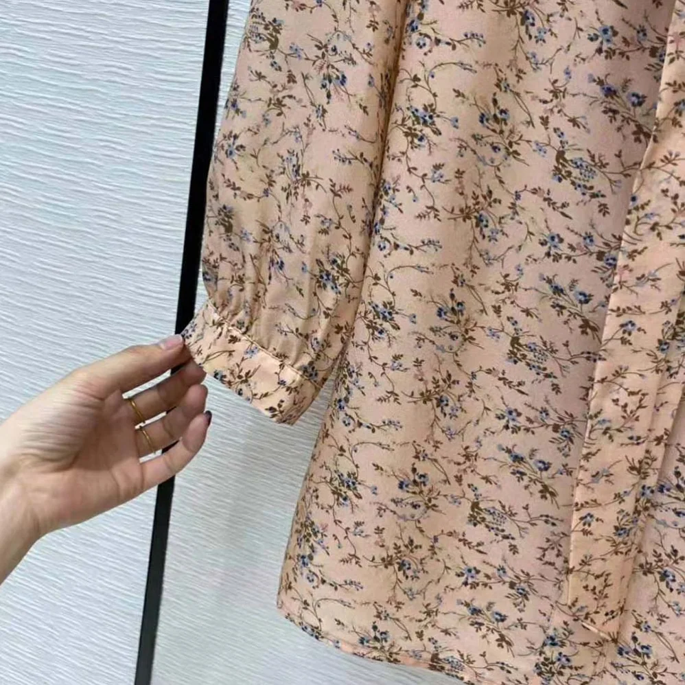 Celine Blouse with Bow in Printed Crepe DE Chine for Women Celine Blouse with Bow in Printed Crepe DE Chine for Women