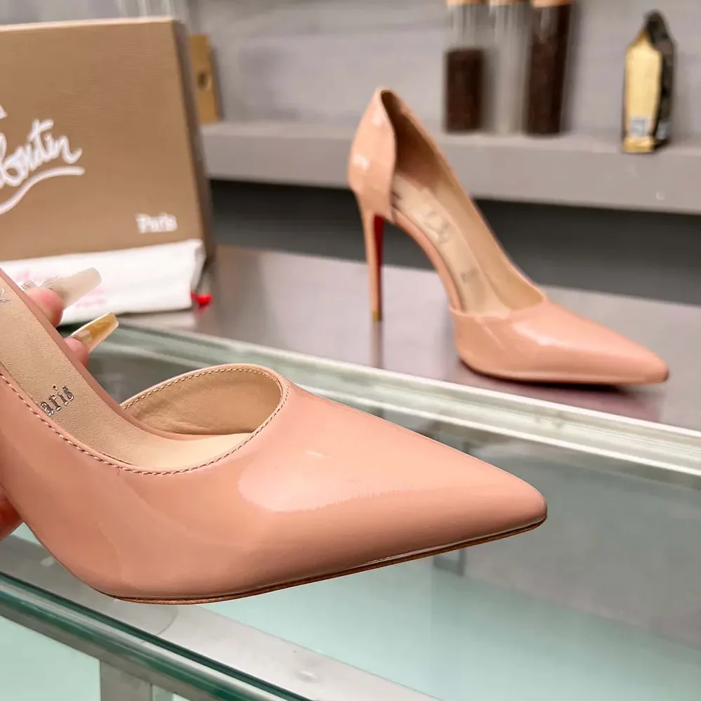 Christian Louboutin Iriza 100 mm Pumps Patent Calf Blush for Women