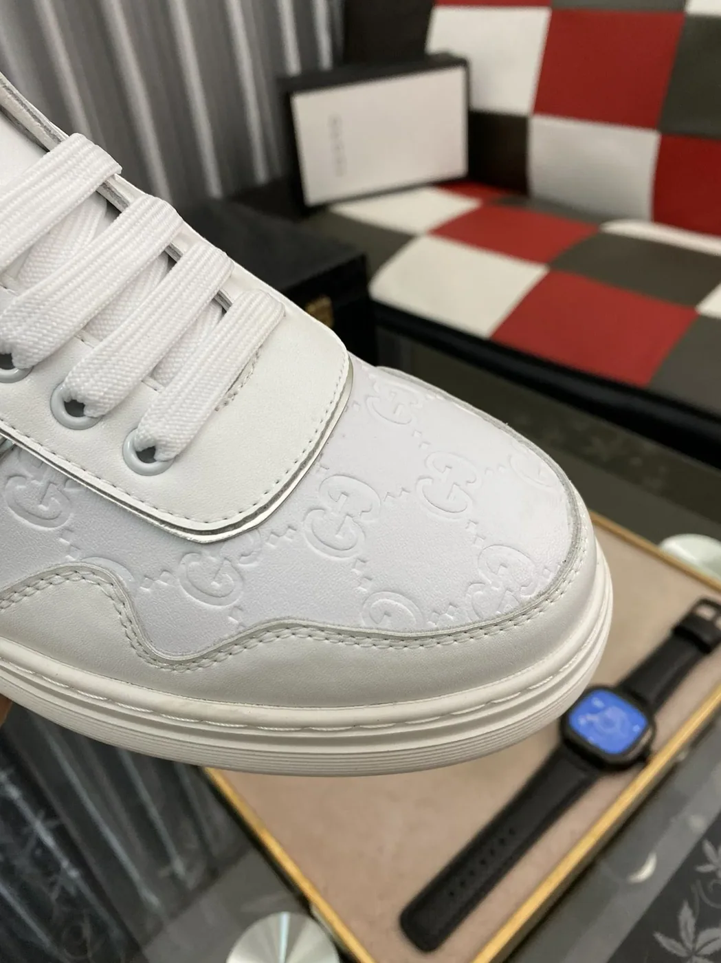 Gucci GG Embossed Sneaker Loafer With GG White for Men Gucci GG Embossed Sneaker Loafer With GG White for Men