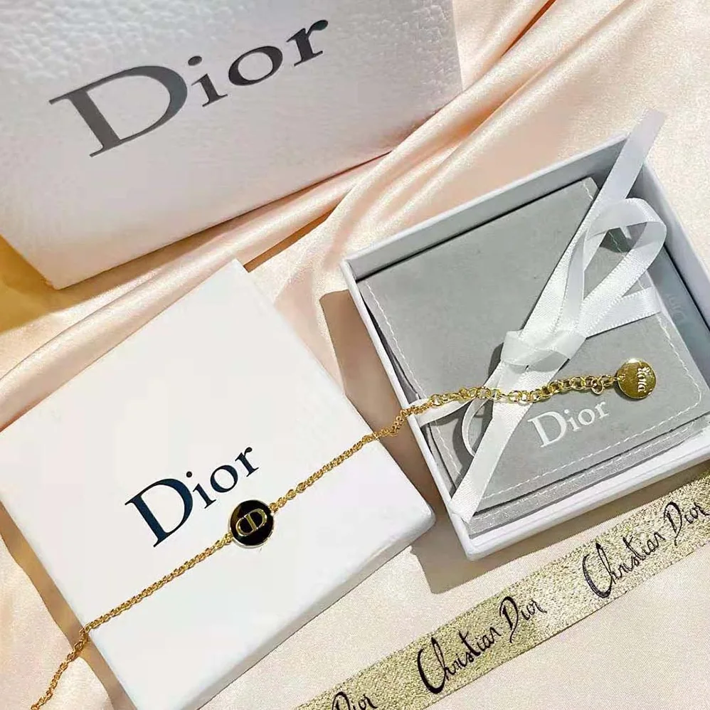 Dior Petit CD Bracelet Gold-Finish Metal and Black Lacquer for Women Dior Petit CD Bracelet Gold-Finish Metal and Black Lacquer for Women