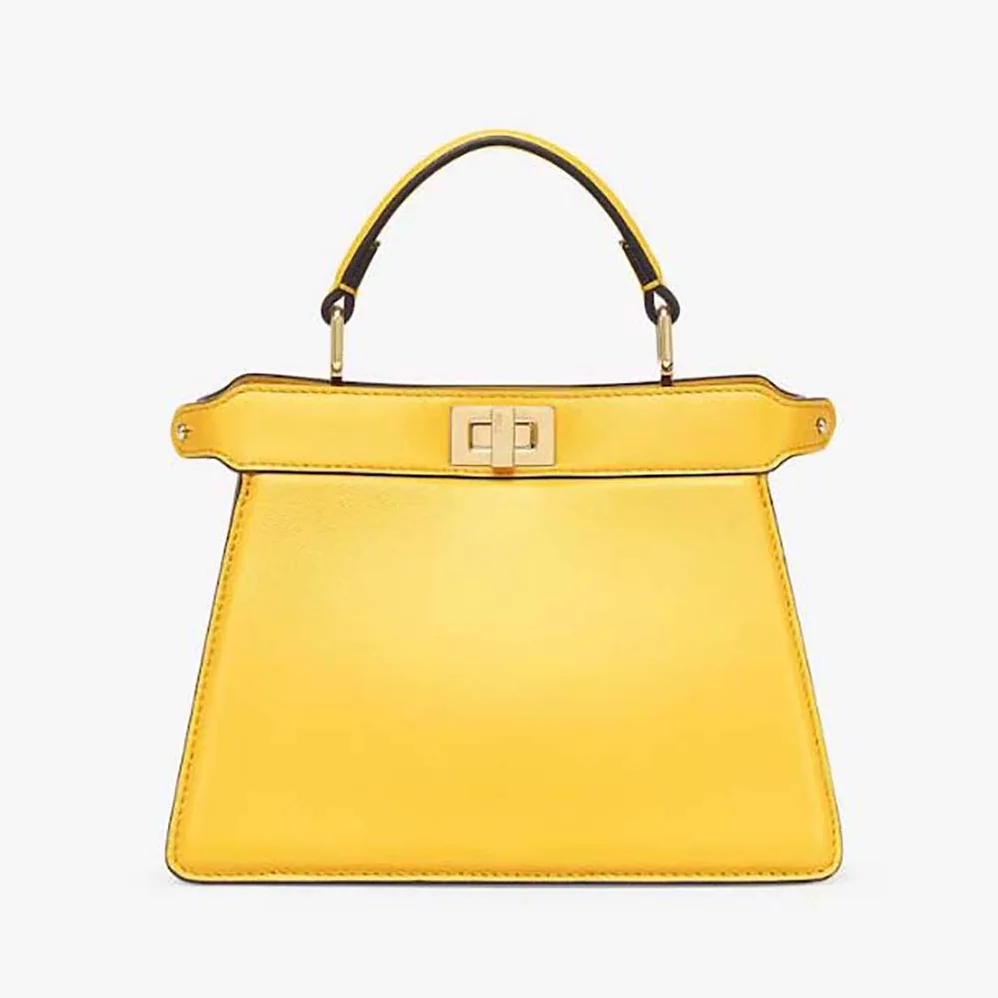 Fendi Peekaboo ISeeU Petite Yellow Padded Nappa Leather Bag for Women