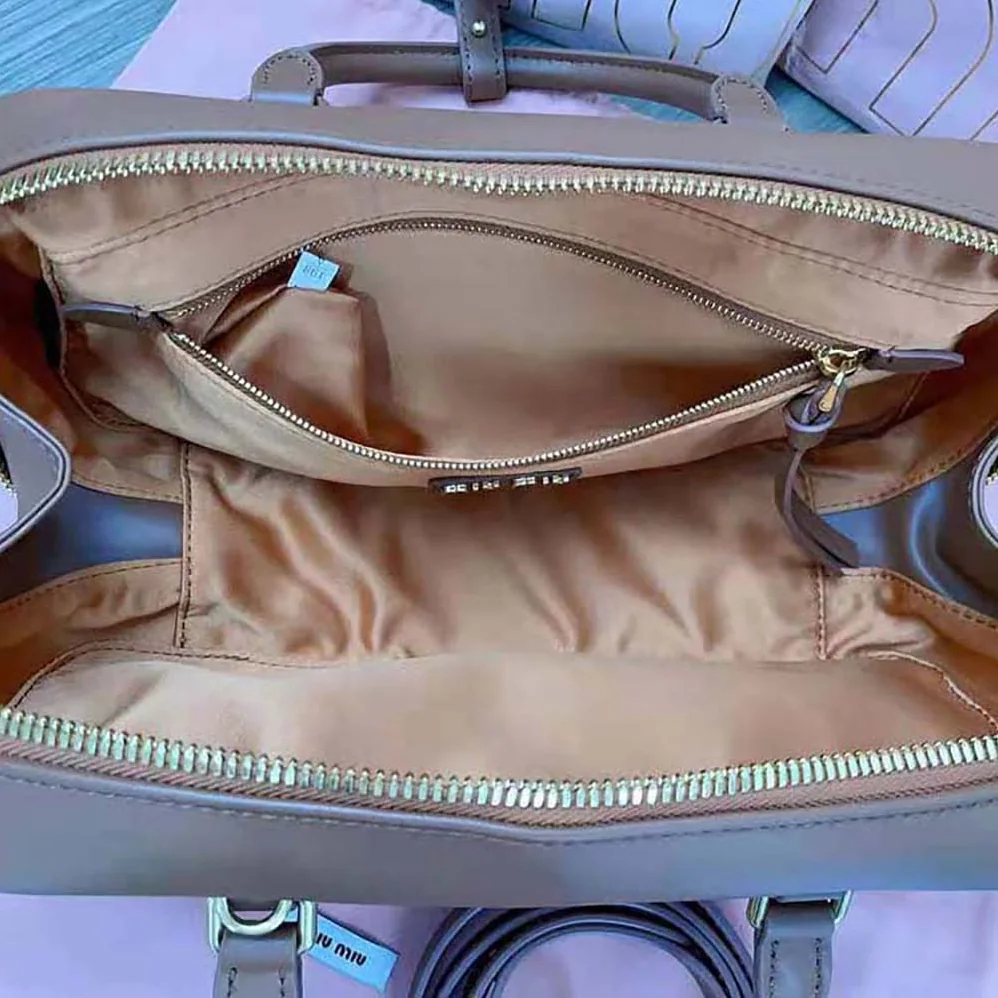 Miu Miu Arcadie Leather Bag for Women in Brown Miu Miu Arcadie Leather Bag for Women in Brown