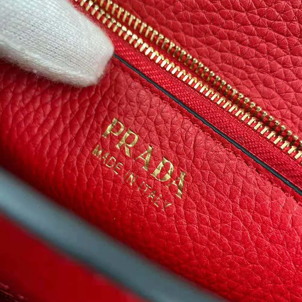 Prada Calf Leather Shoulder Bag for Women in Red