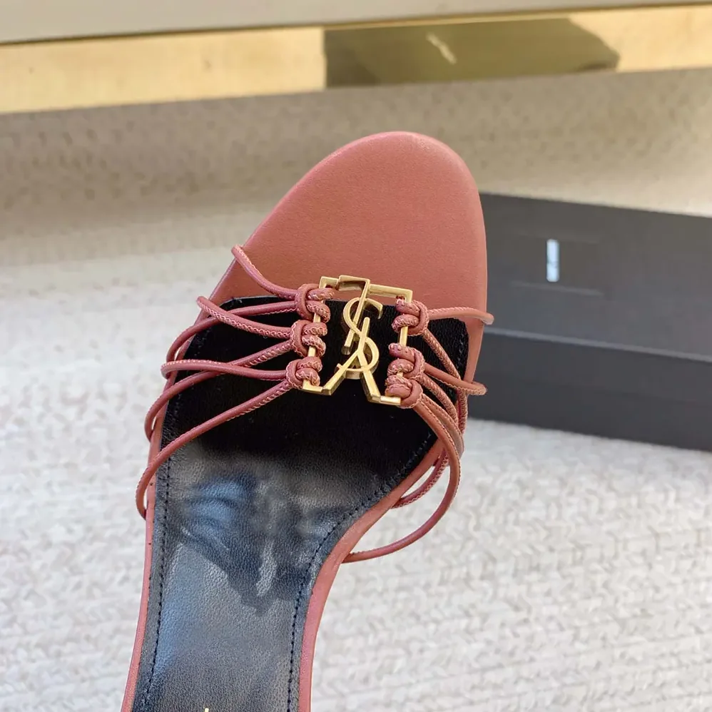 Saint Laurent YSL Babylone Sandals in Smooth Leather for Women Saint Laurent YSL Babylone Sandals in Smooth Leather for Women