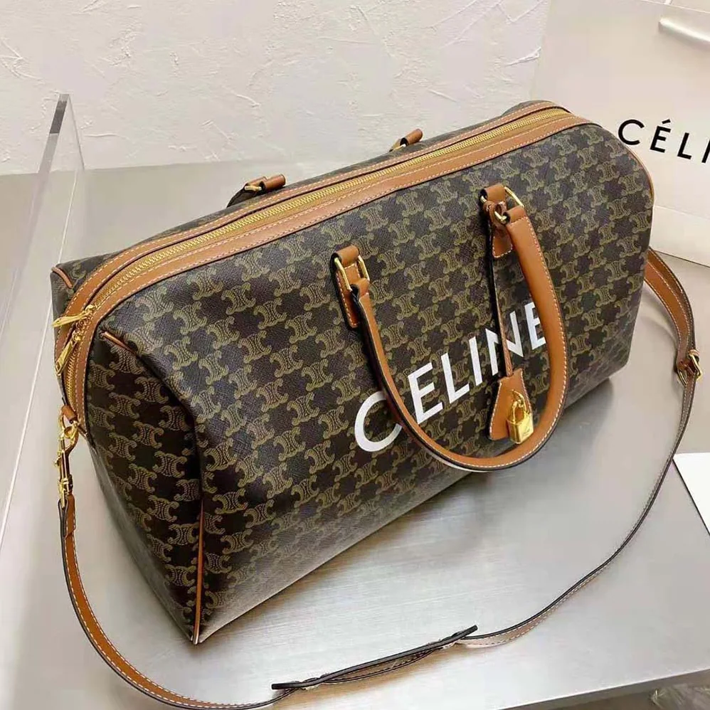 Celine Large Voyage Bag in Triomphe Canvas with Celine Print for Women