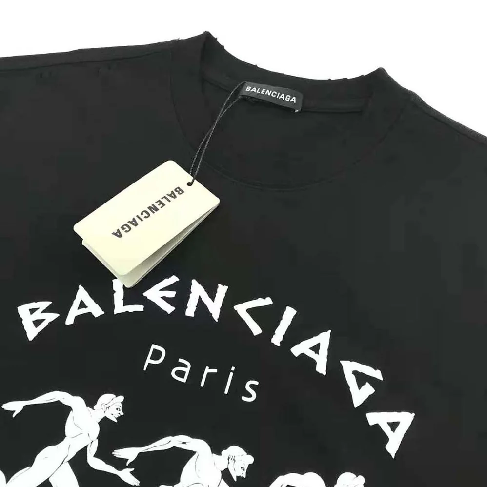 Balenciaga Marathon XL T-shirt in Black and White Vintage Jersey for Women