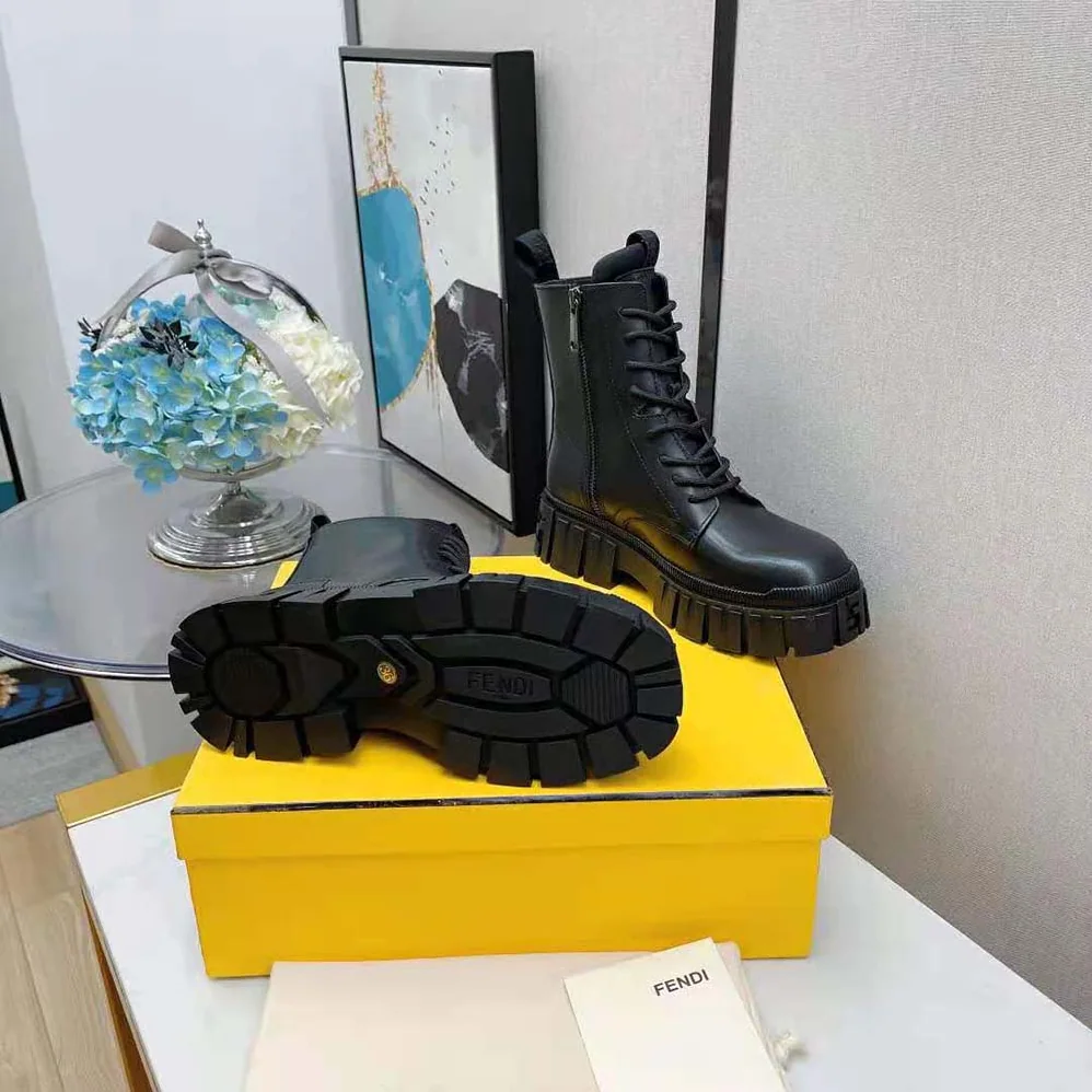 Fendi Force Black leather Ankle Boots for Men Fendi Force Black leather Ankle Boots for Men