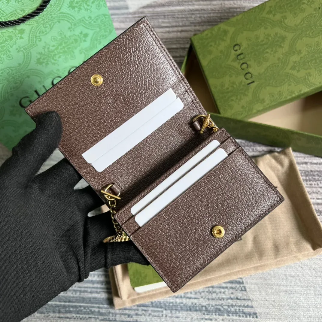 Ophidia GG Card Case Wallet Supreme Canvas Beige /