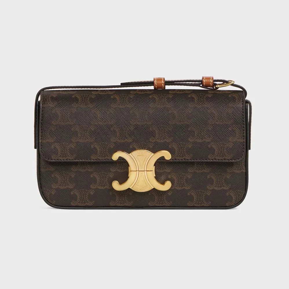Celine Triomphe Shoulder Bag in Triomphe Canvas and Calfksin for Women Celine Triomphe Shoulder Bag in Triomphe Canvas and Calfksin for Women