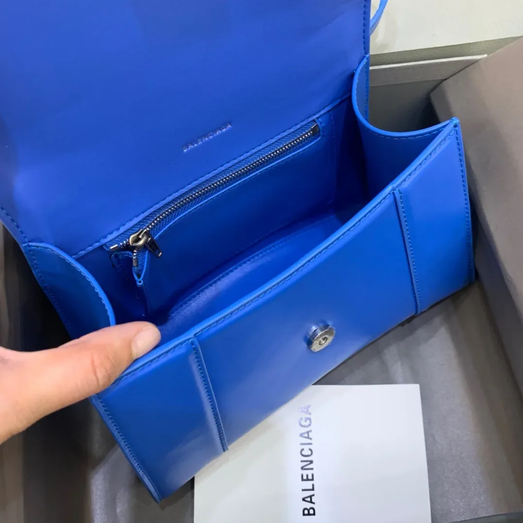 Balenciaga Hourglass Small Handbag In Dark Blue