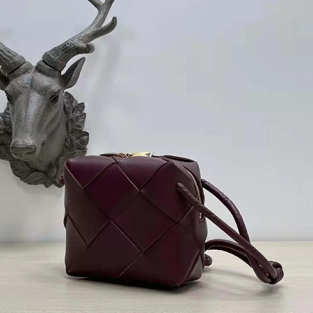 Bottega Veneta Mini Cassette Camera Bag for Women in Maroon