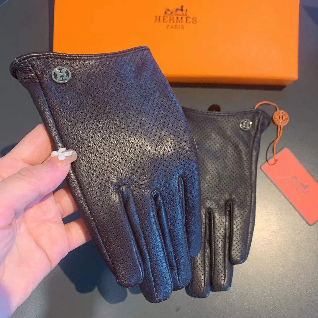 Hermes Soya Gloves In Dark Purple Hermes Soya Gloves In Dark Purple
