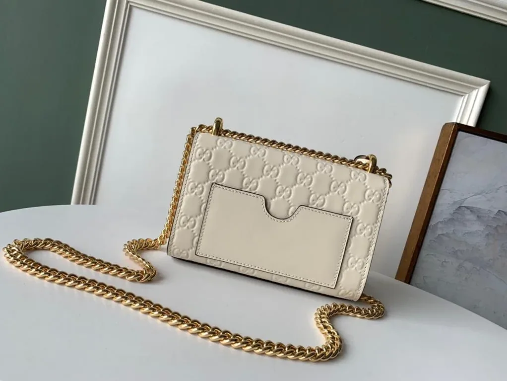 Gucci GG Embossed Padlock Shoulder Bag White Milky / Gucci GG Embossed Padlock Shoulder Bag White Milky /