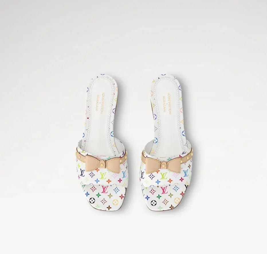 Louis Vuitton LV x TM 6AM Flat Mule White 1AGZUV Louis Vuitton LV x TM 6AM Flat Mule White 1AGZUV