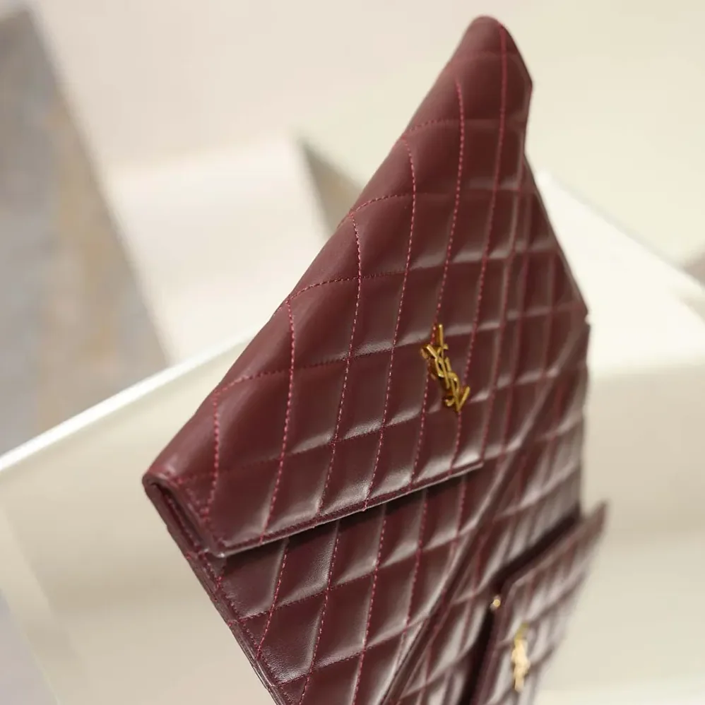 Saint Laurent YSL Paris Pouch In Lambskin Rouge Cabernet for Women Saint Laurent YSL Paris Pouch In Lambskin Rouge Cabernet for Women