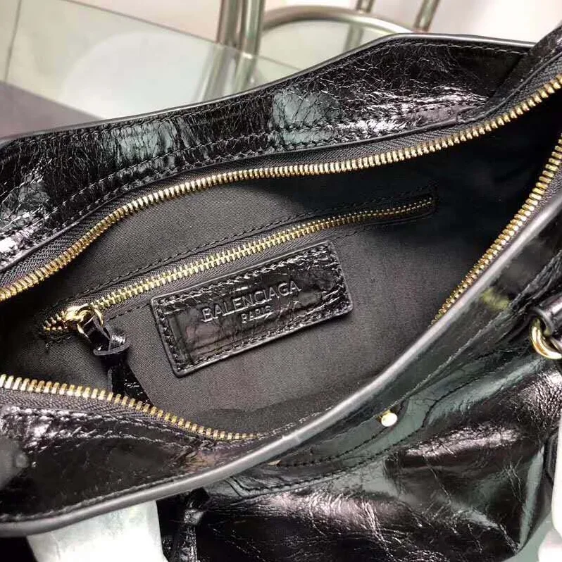 Balenciaga Lambskin Mini Bag with “Classic” Shiny Hardware for Women in Black