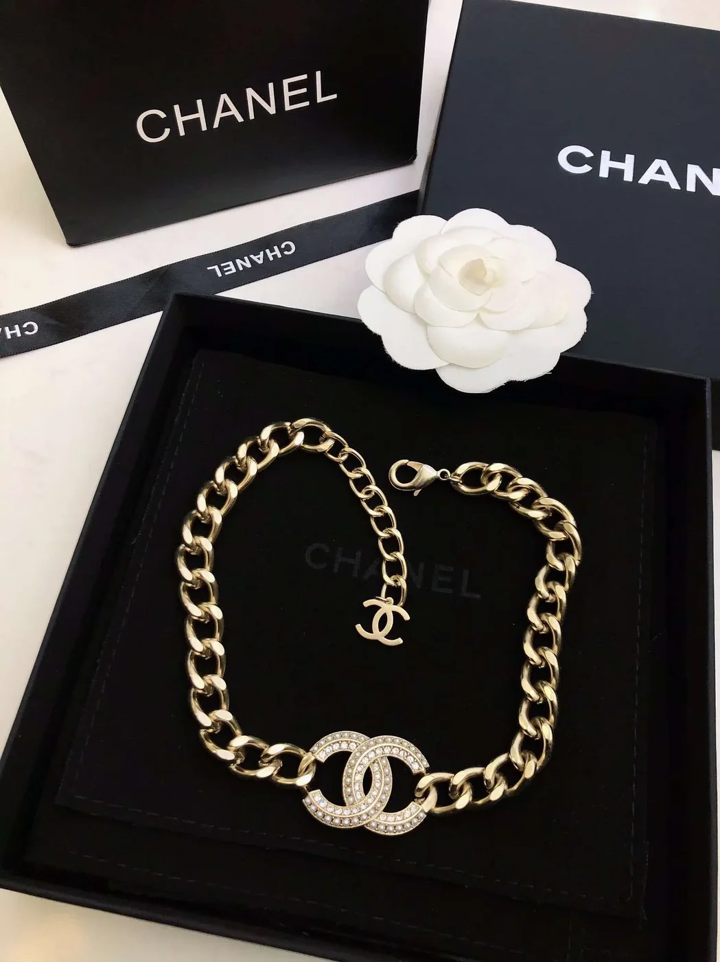 Chanel Small Agarwood Necklace Gold Chanel Small Agarwood Necklace Gold
