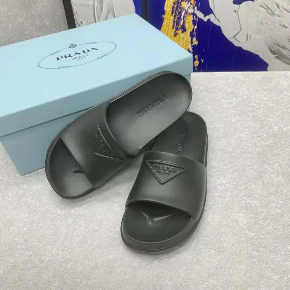 Prada Rubber Slides In 20 mm Heel Height for Women in Black