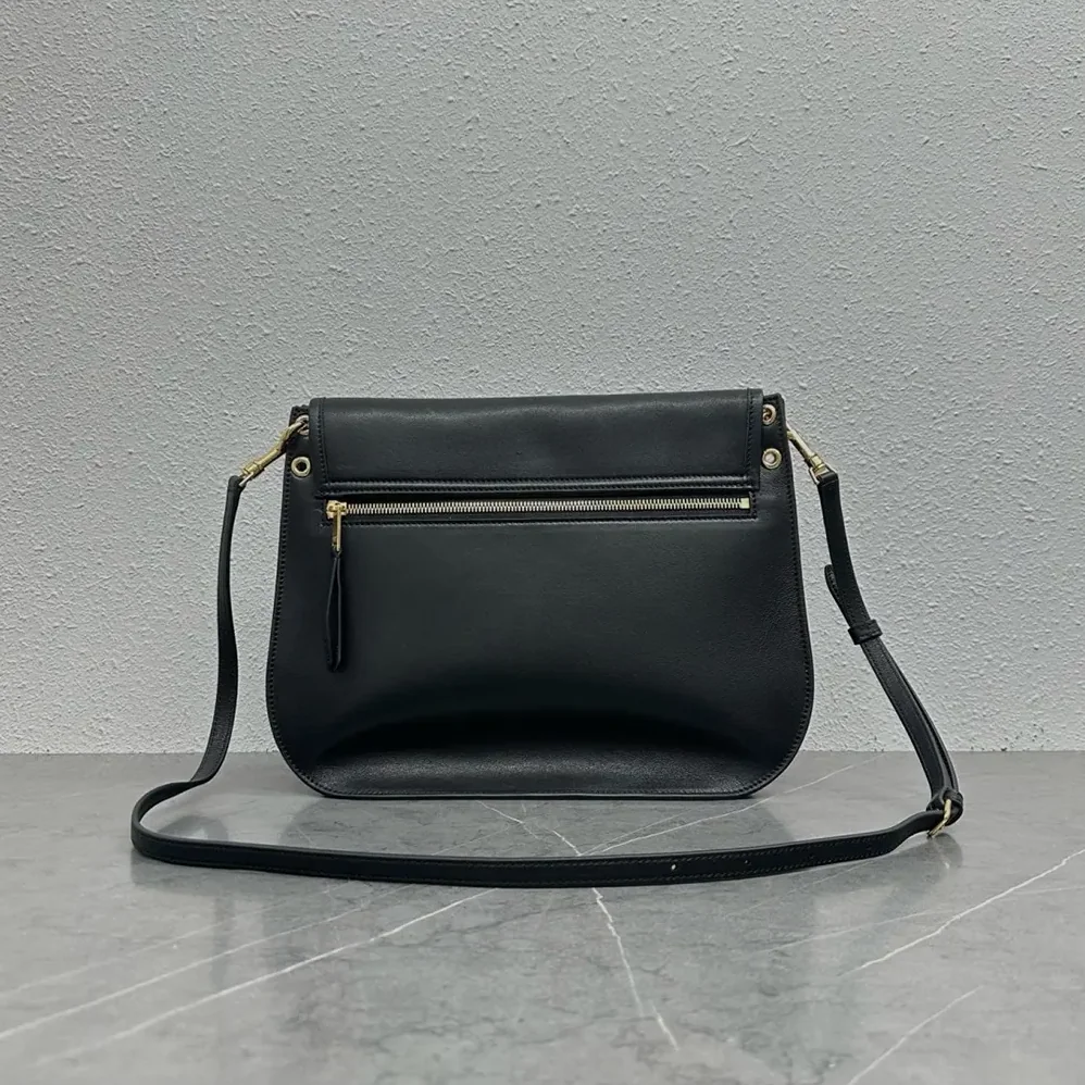 Celine Soft Triomphe Besace in Supple Shiny Lambskin for Women in Black Celine Soft Triomphe Besace in Supple Shiny Lambskin for Women in Black