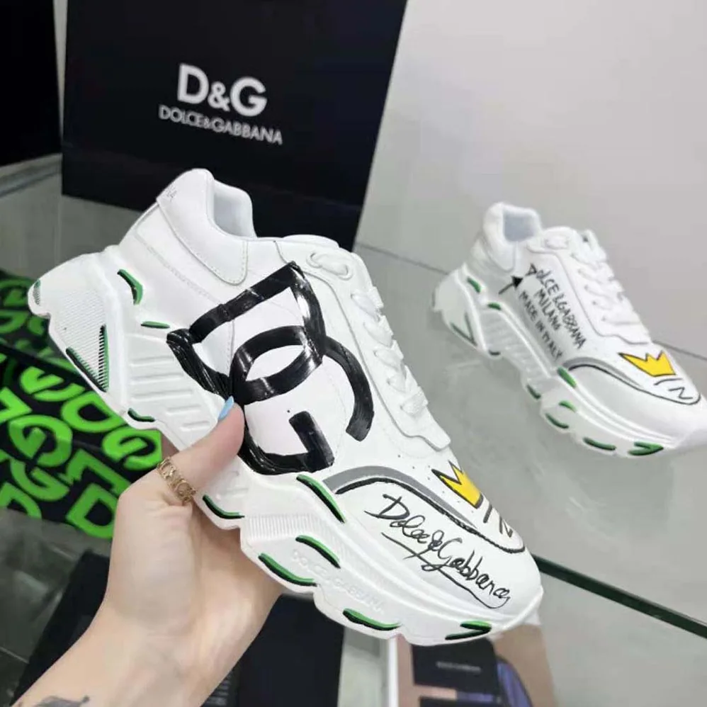 Dolce Gabbana D&G Calfskin Nappa Daymaster Sneakers for Unisex in White Dolce Gabbana D&G Calfskin Nappa Daymaster Sneakers for Unisex in White