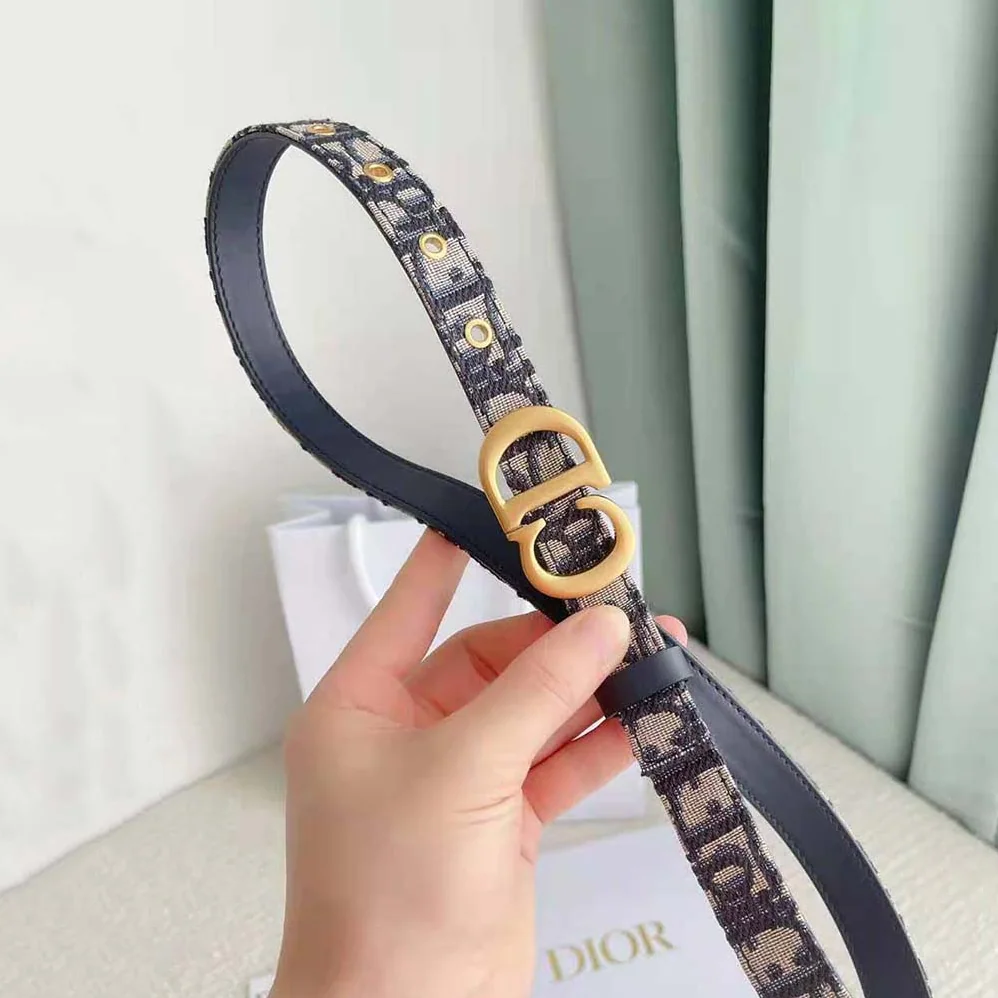 Dior Saddle Belt Blue Dior Oblique Jacquard 20 MM for Women Dior Saddle Belt Blue Dior Oblique Jacquard 20 MM for Women