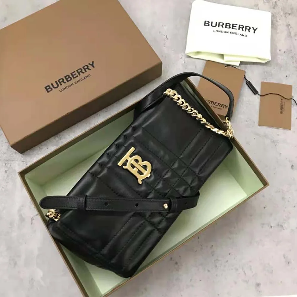 Burberry Small Quilted Lambskin Soft Lola Bag for Women in Black Burberry Small Quilted Lambskin Soft Lola Bag for Women in Black