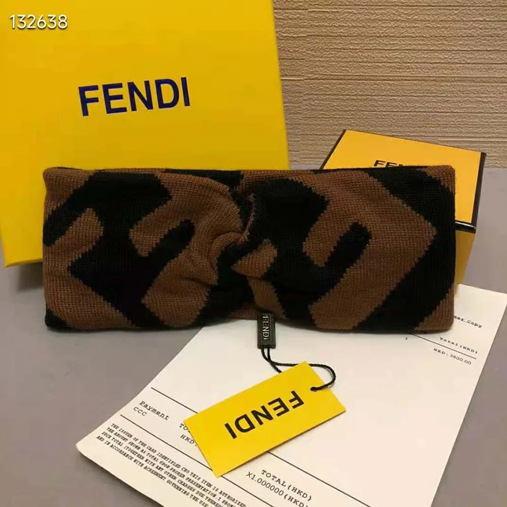 Fendi FF Band Multicolor Wool and Viscose Band for Women Fendi FF Band Multicolor Wool and Viscose Band for Women