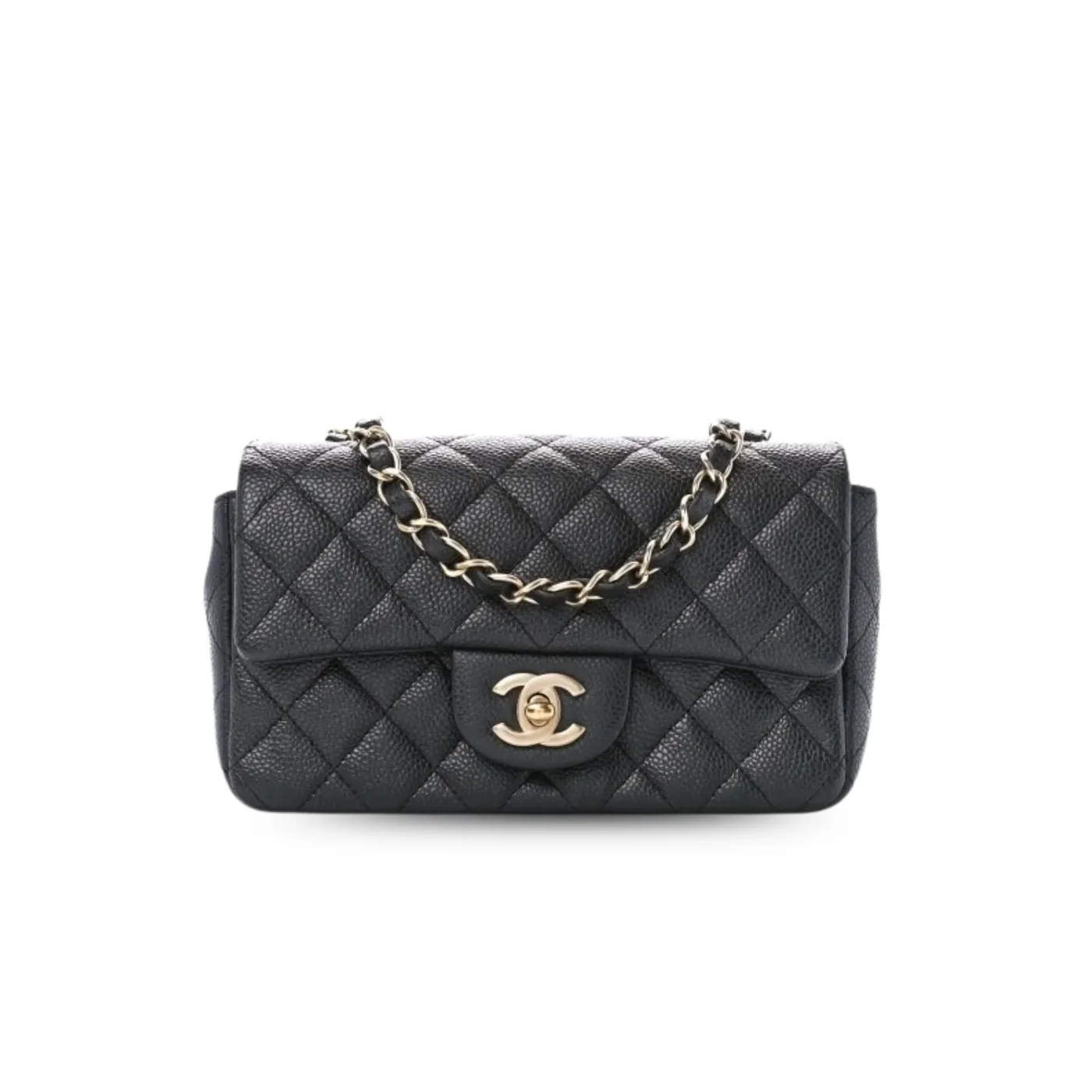 Chanel Classic Mini Crossbody Bag in Black Gold Hardware